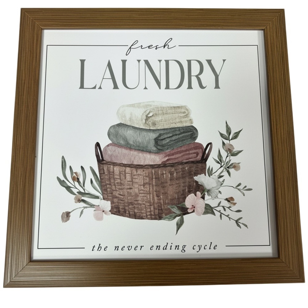 Rustic Brown Framed Laundry Room Art